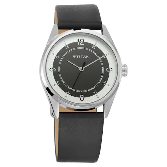 Ttian Workwear Watch with White Dial & Leather Strap 1729SL04