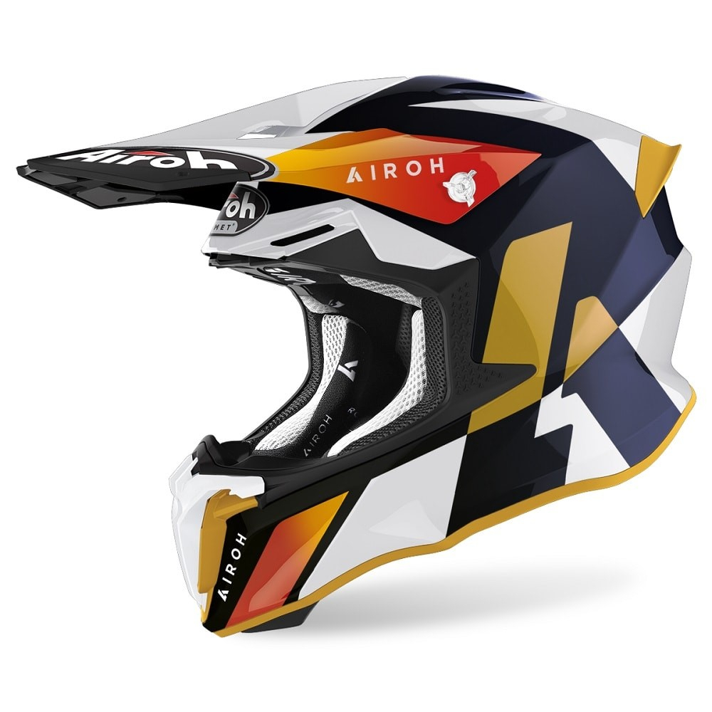 Airoh Twist 2.0 LIFT Gloss White/ Blue Off Road Motorcycle Helmet(tw2lf38)