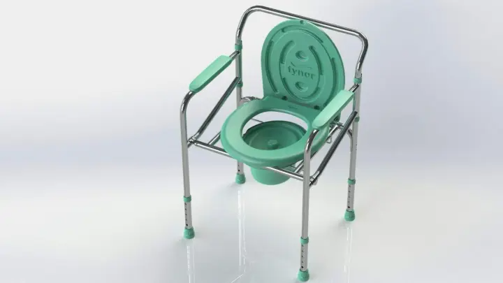 Tynor Commode Chair With Backrest And Armrest