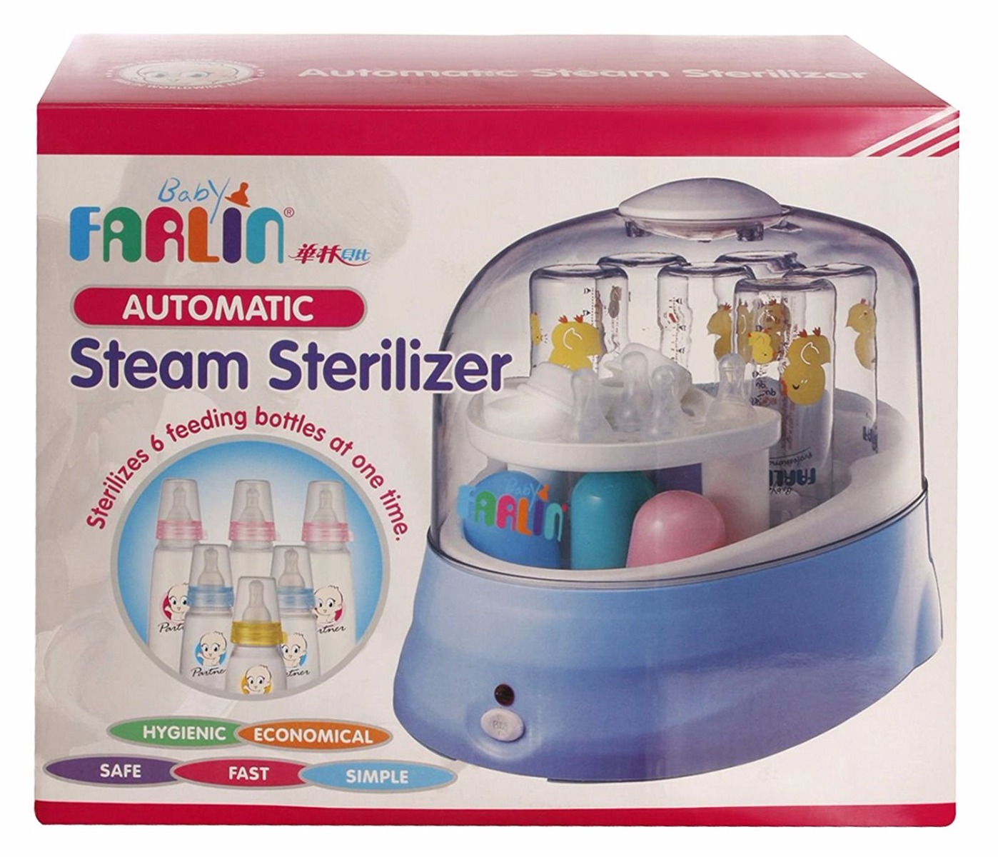 FARLIN STEAM STERILIZER 6 BOTTLES AUTO DRY TOP-218 G