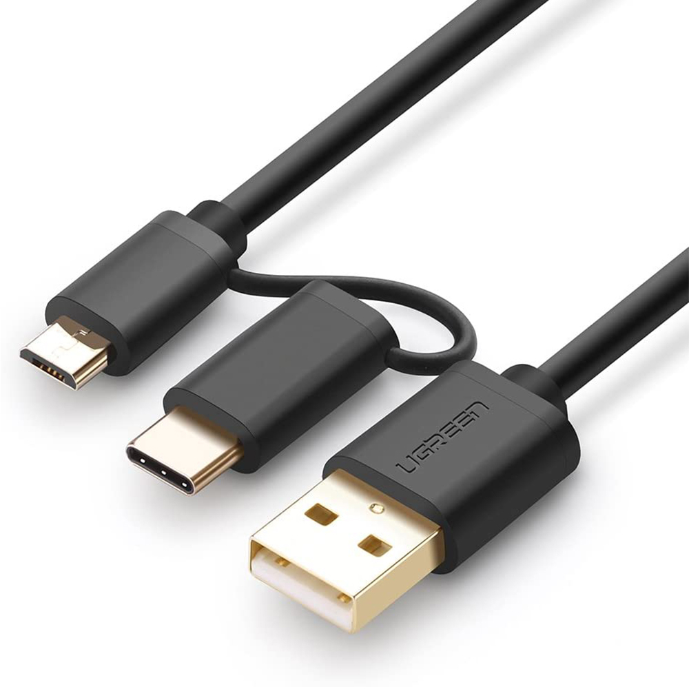 UGREEN 1mtr Micro-USB to USB Cable with USB-C Adapter