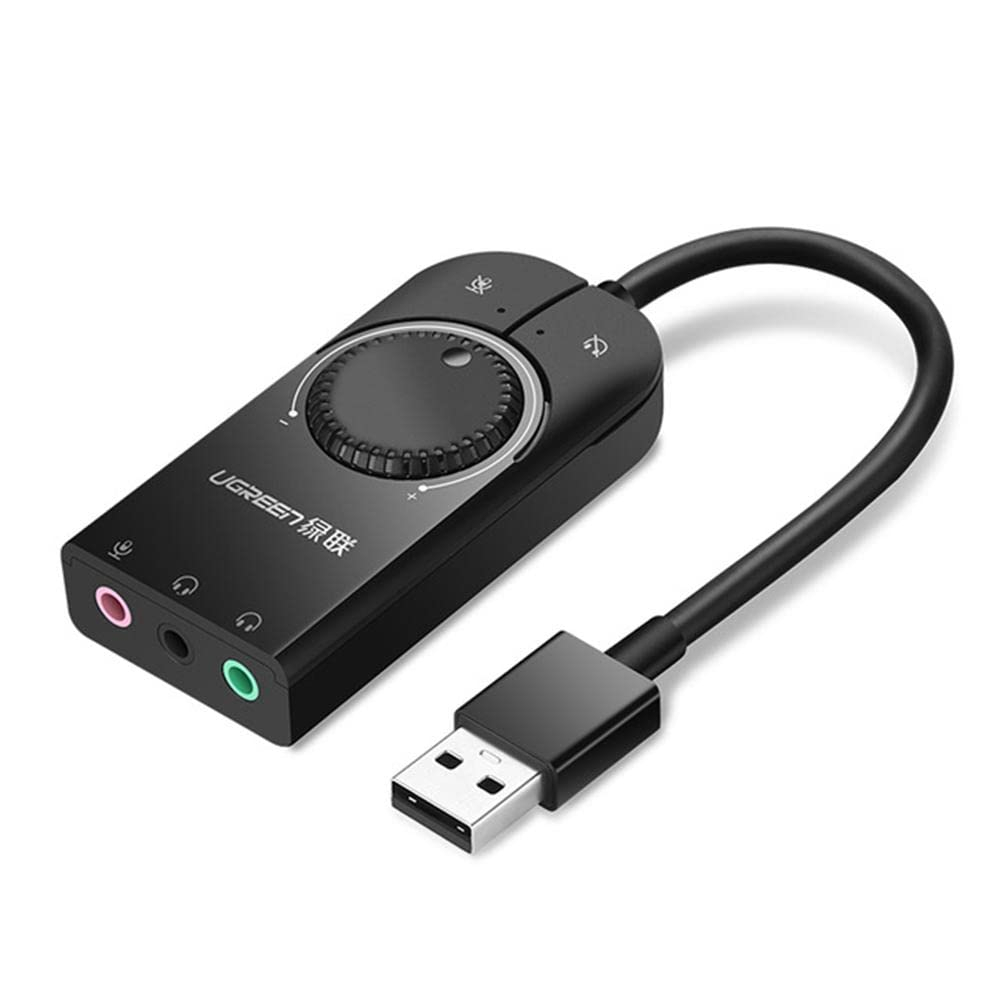 Ugreen USB Audio Adapter External Stereo Sound Card 3.5mm Headphone Mic
