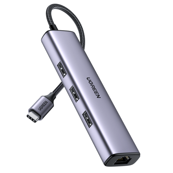 UGREEN USB-C to 3×USB3.0 Hub+RJ45 (1000M)  Ethernet Adapter