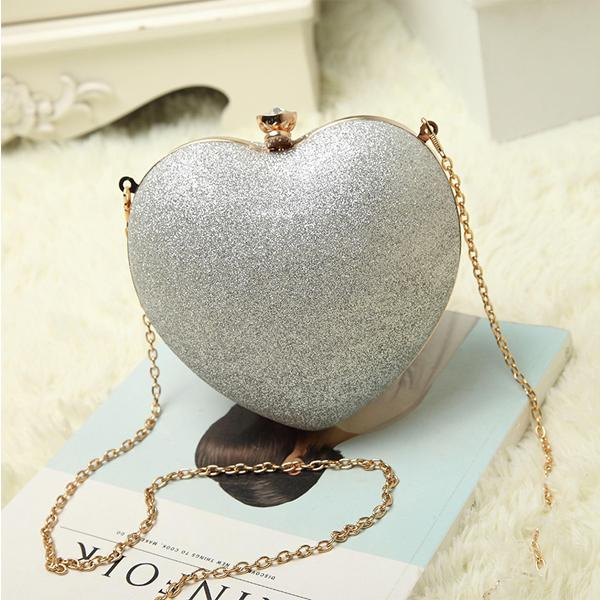 Unique Shiny Clutch Heart Shape Heart Pearl Bag for Women 41001910
