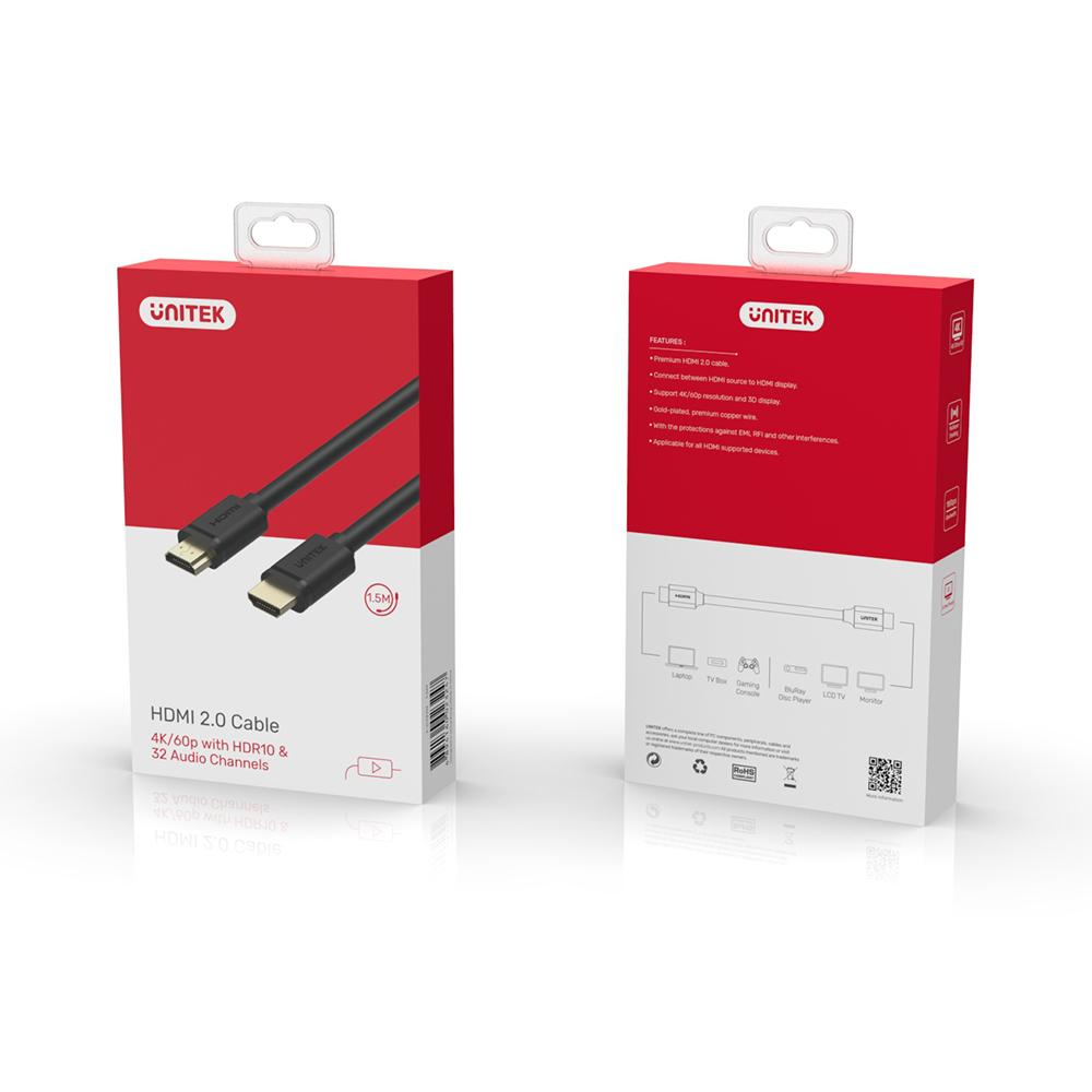 Unitek Y-C137M HDMI 2.0 4K 60Hz Cable 1.5M 