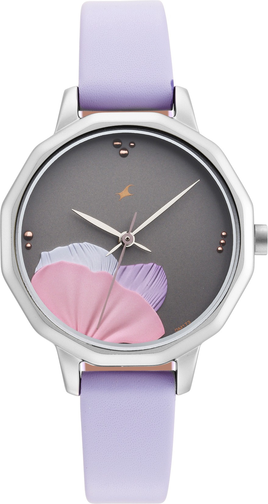 Fastrack Uptown Retreat Grey Dial Analog Purple Leather Strap Watch-6259sl01