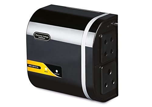 V-Guard Mini Crystal Voltage Stabilizer for up to 32 inch TV 90 – 290 V Black