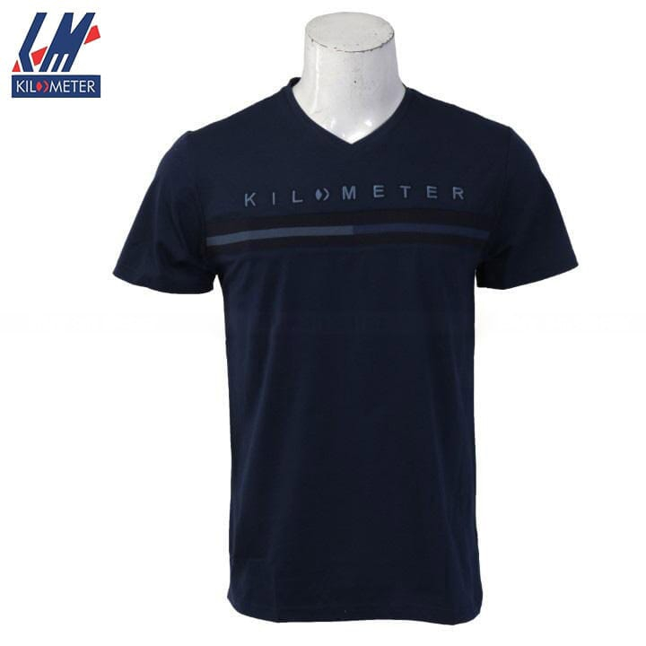 Kilometer V Neck T Shirt V1004 Navy S