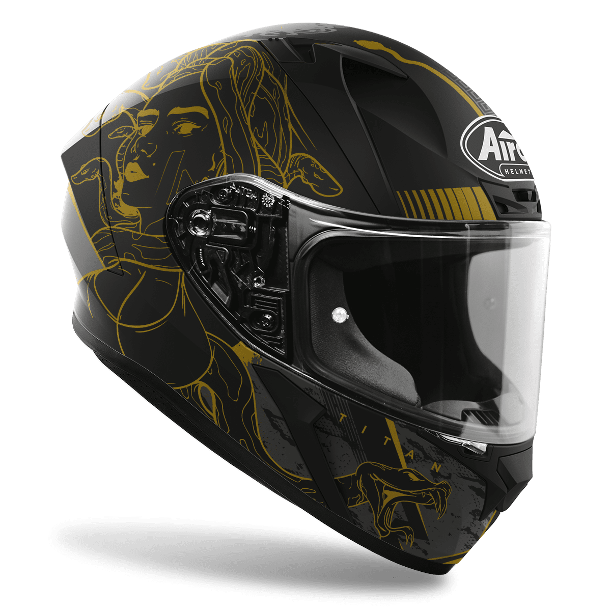 Airoh Valor Titan Matt Black/ Gold Full Face Motorcycle Helmet
