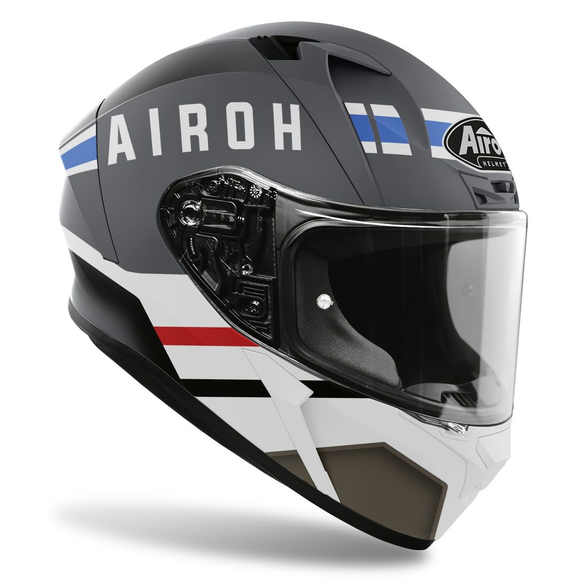 Airoh Full Face Helmet Matte White Grey Valor Craft
