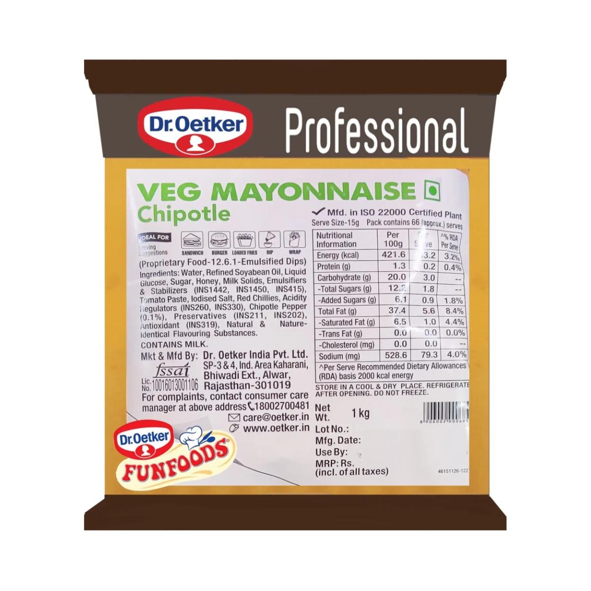 Dr Oetker Veg Mayonnaise Chipotle 1kg