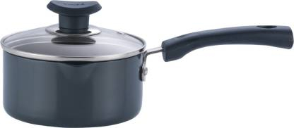 Vinod Black Pearl 1.7L Saucepan with Glass Lid 16 Cm