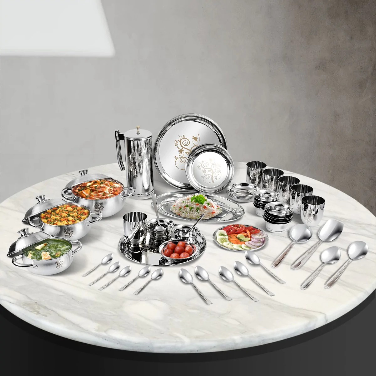 KRAFT 57 PCS TULIP PATTERNED DINNER SET (KS-5536)