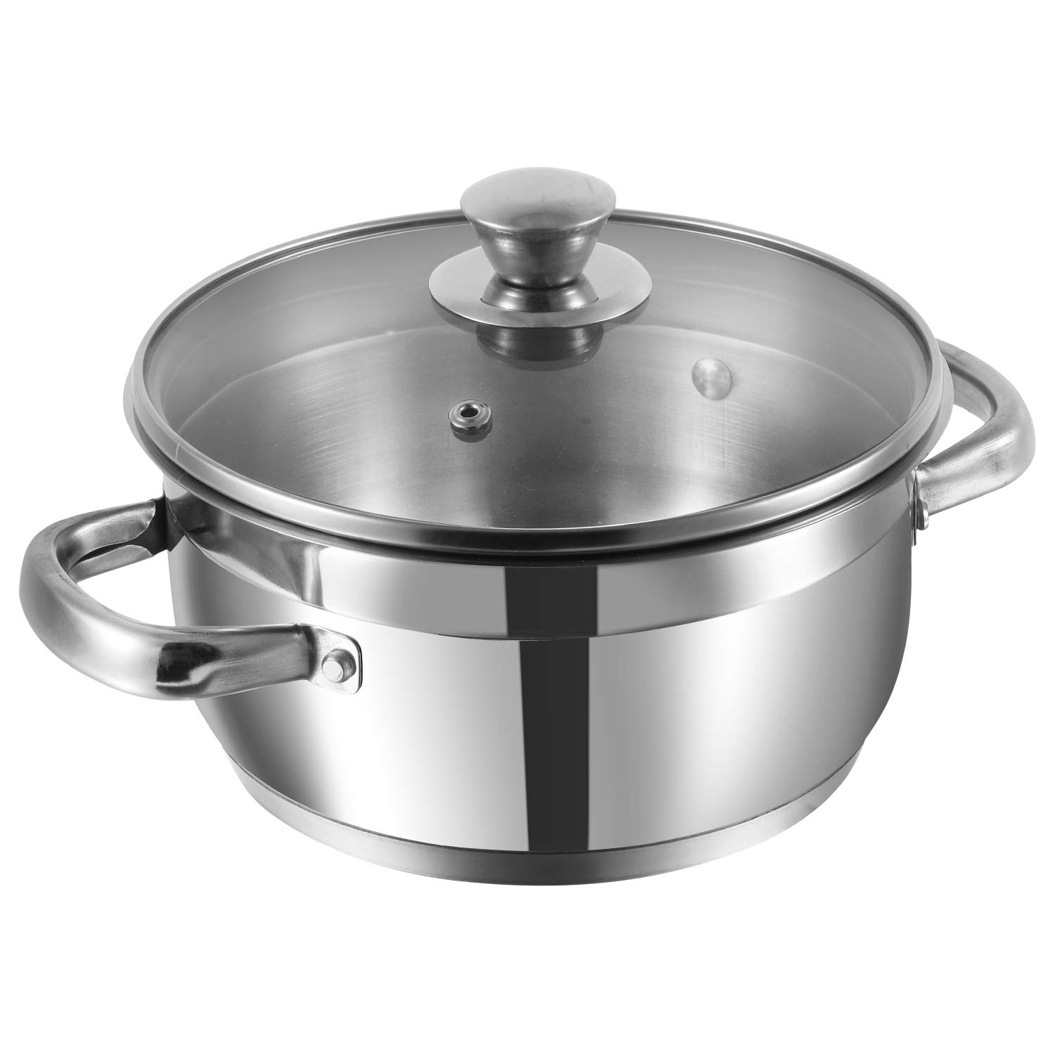 Vinod Two Tone 2.3L Sauce Pot 18 Cm With Glass Lid