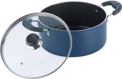 VINOD Zest Non-Stick Deep Casserole with Glass Lid Pot 26 cm