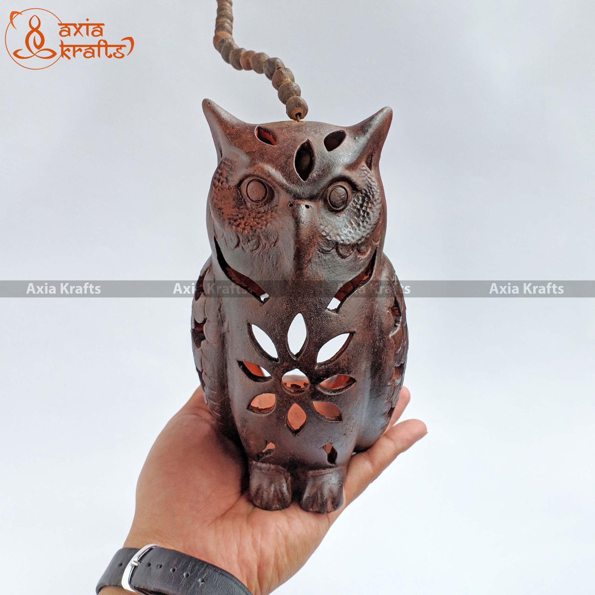 Axia Krafts Vintage Clay Owl Candle Holder Pottery | Decoration 