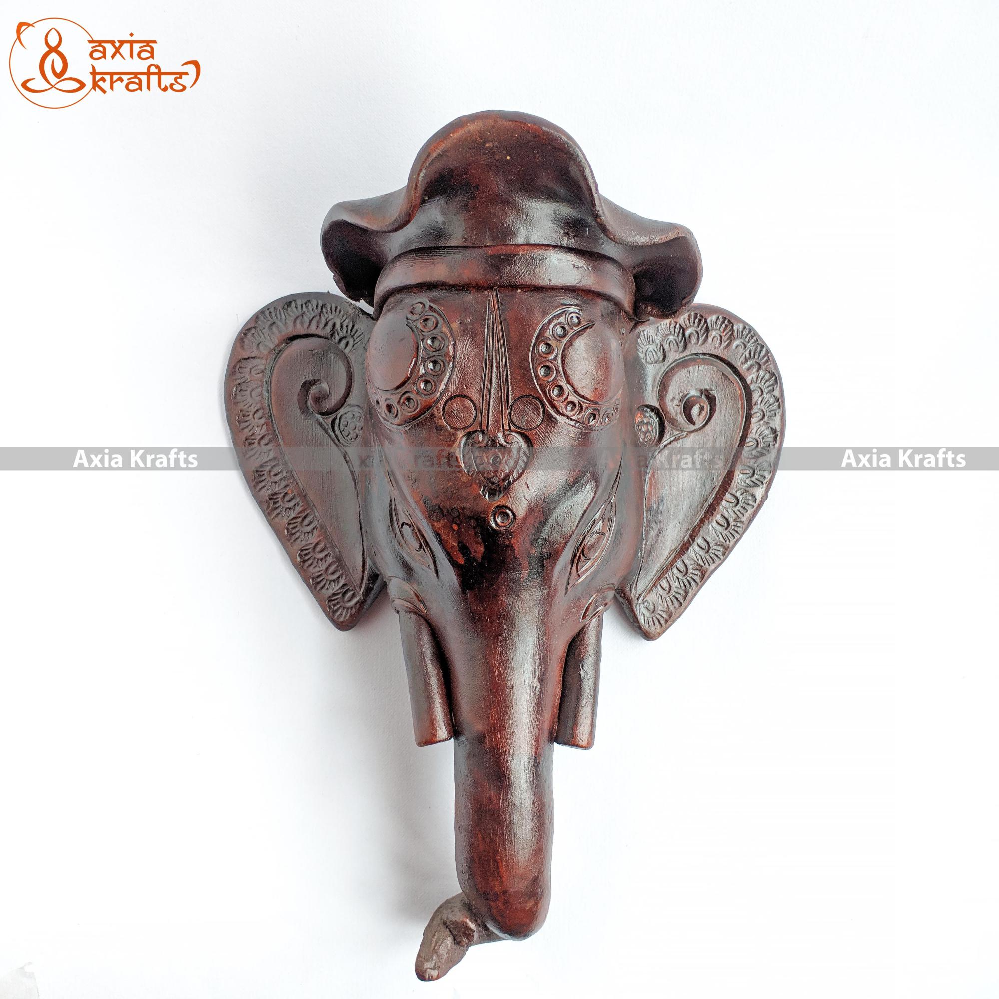 Axia Krafts Vintage Elephant Head Pottery Holder Decoration