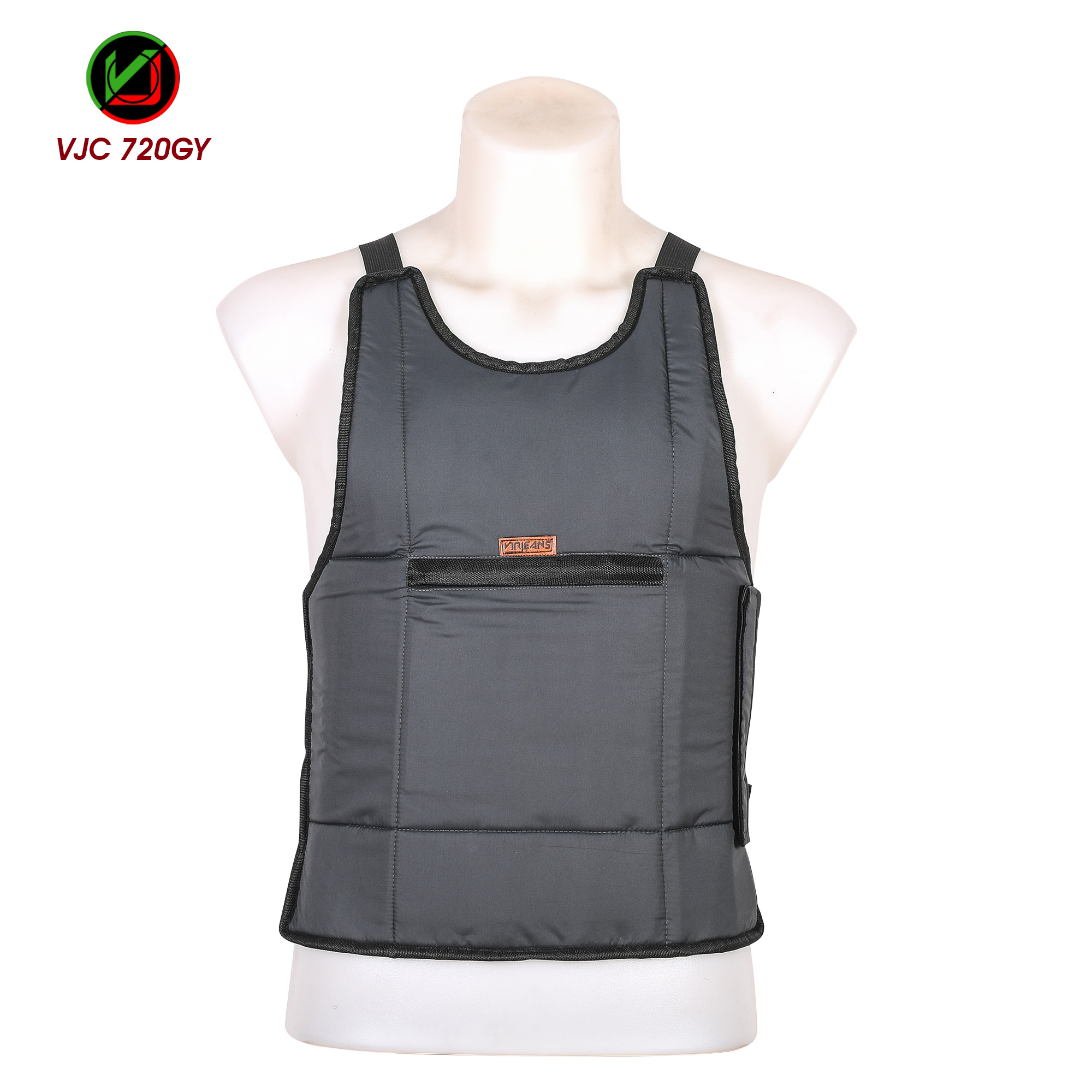 VIRJEANS (VJC720) Biker Chest Guard Inner Fur / Body Armor Chest Protector Guard - Grey