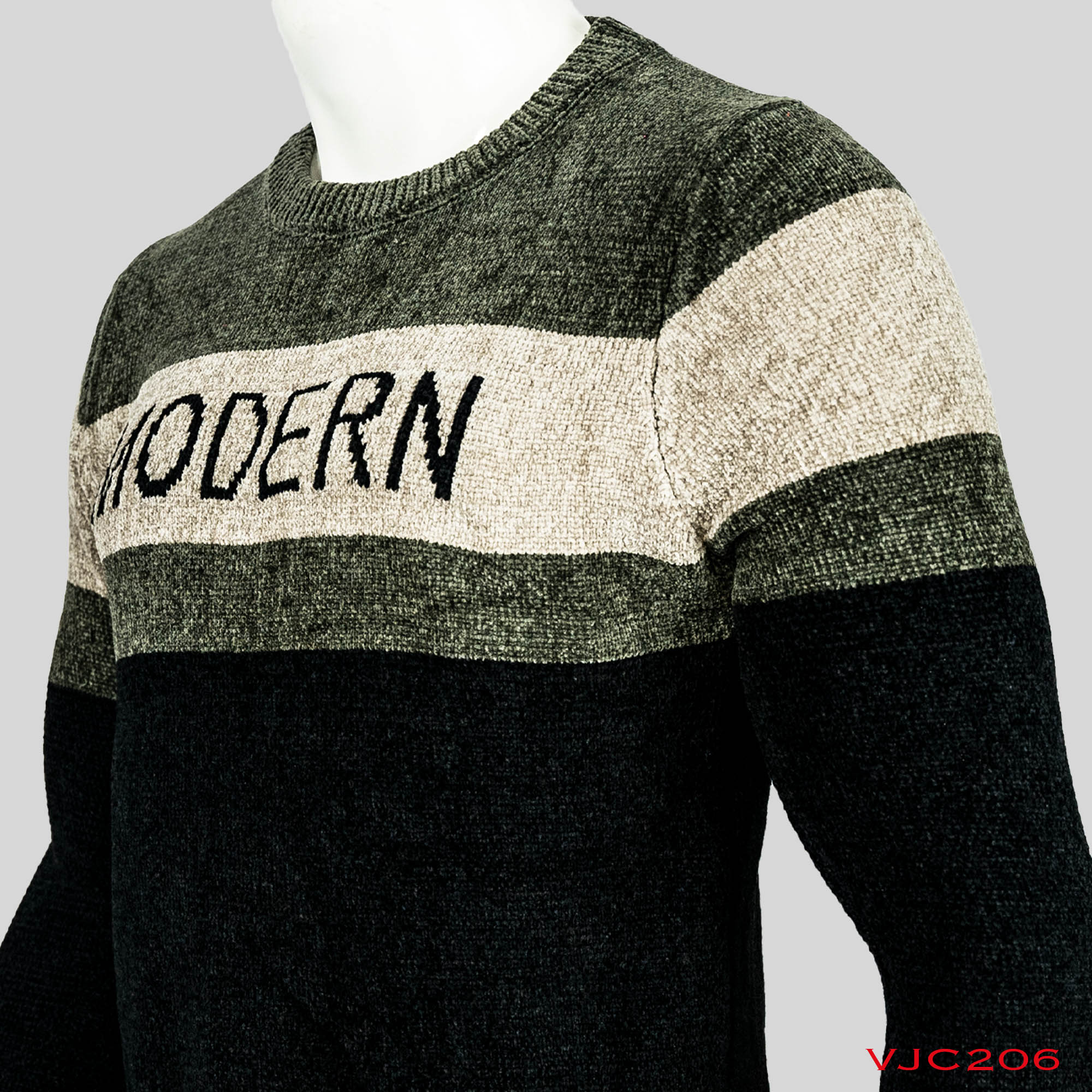 VIRJEANS (VJC206) Round Neck Sweater Warm For Men Winter Season-Black