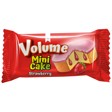 Volume Mini Cocoa Coated Cake Filled With Strawberry Sauce