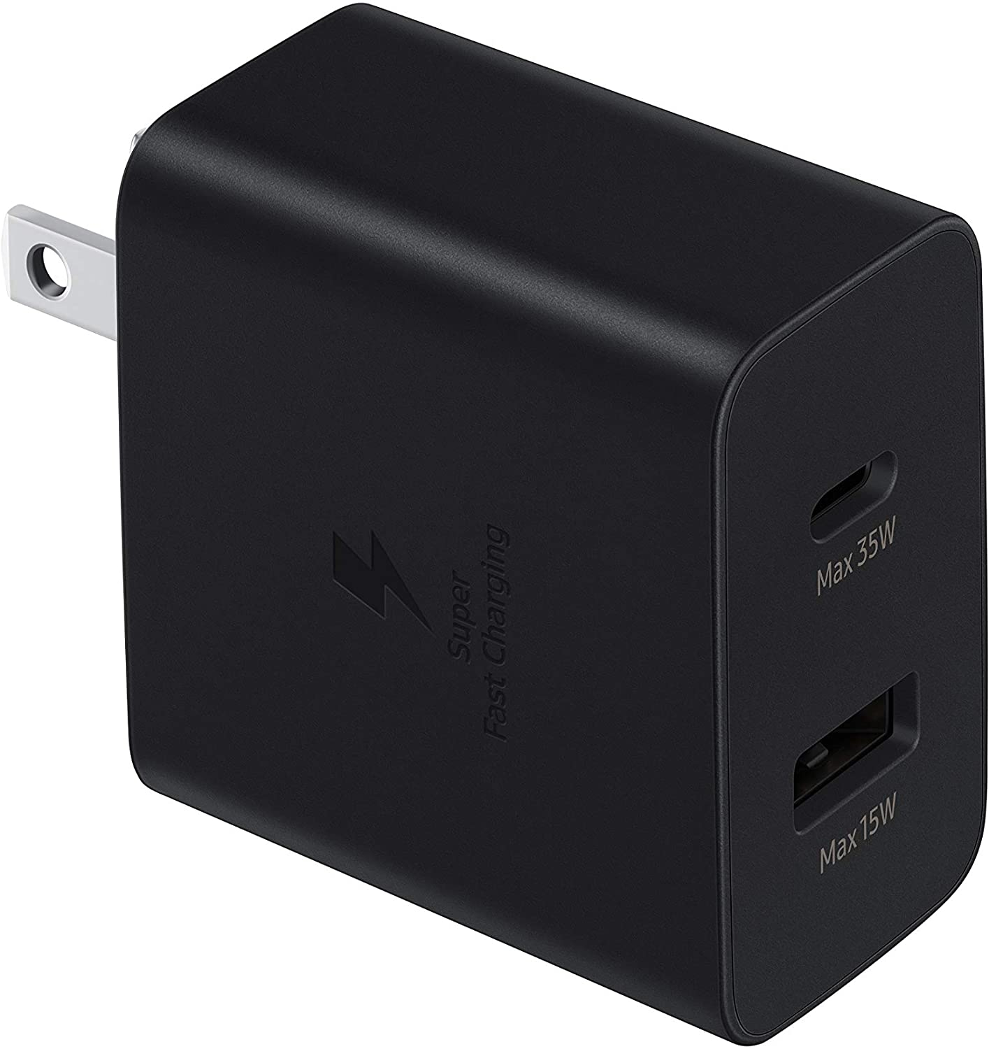 Samsung Electronics Wall Charger 35W Dual-Port Adapter, Super Fast Charging Block, Duo USB Ports, Android and iPhone Power Bank-Black TA220N