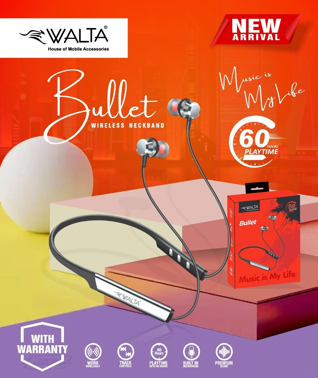 Walta Bullet Neckband Headphone 