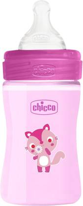 Chicco WB PP BOTTLE 150ML COL PINK SLOW 0M+ IN - 150 ml  (Pink)