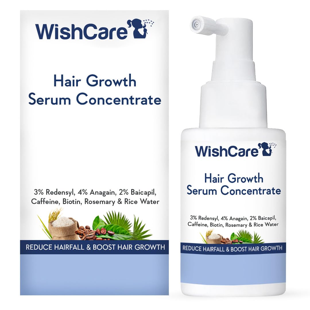 WishCare Hair Growth Serum Concentrate With 3% Redensyl, 4% Anagain, Rice Water, Biotin