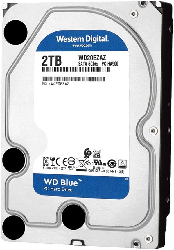 Western Digital 1TB WD Blue PC Internal Hard Drive HDD - 7200 RPM, SATA 6 Gb/s, 64 MB Cache, 3.5" - WDC-EZAZ-2000B