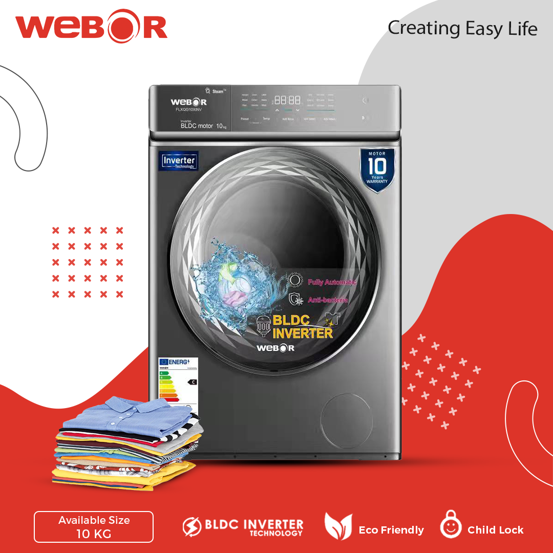 Webor 10 KG Front Loading Washing Machine – FLXQG10IN