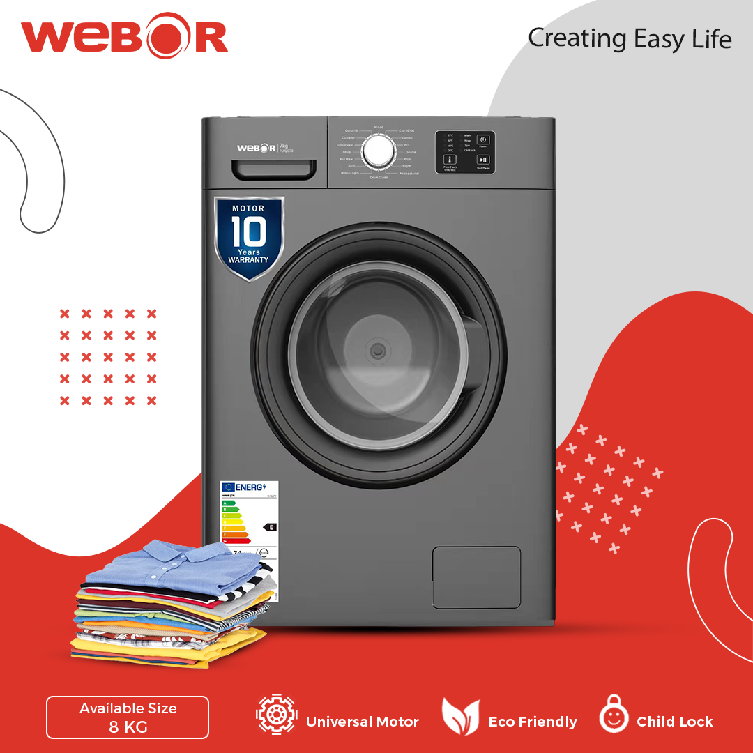 Webor 8 kg FLXQG80 Front Load Washing Machine