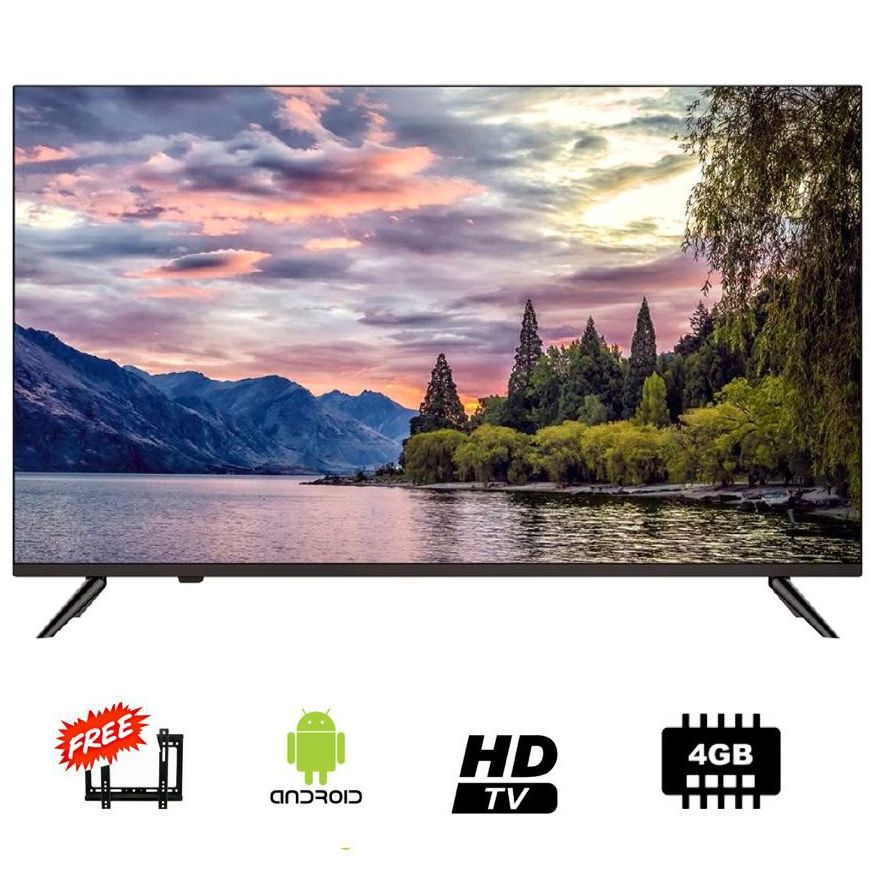 Wega 32" Double Glass Smart Tv 4gb ROM & Android 9(Black)
