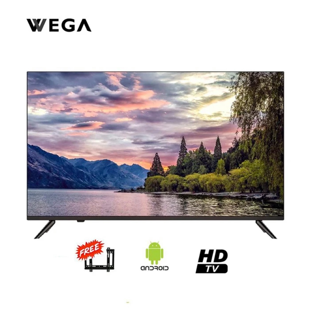 Wega 55W4K-X21 TV - 55 Inch 4 K Uhd Smart Led Tv Double Glass - Android 11.0, 1.5 Gb Ram, 16 Gb Rom Model No 55 W4 K X21 Pro Bluetooth Remote N Voice Control
