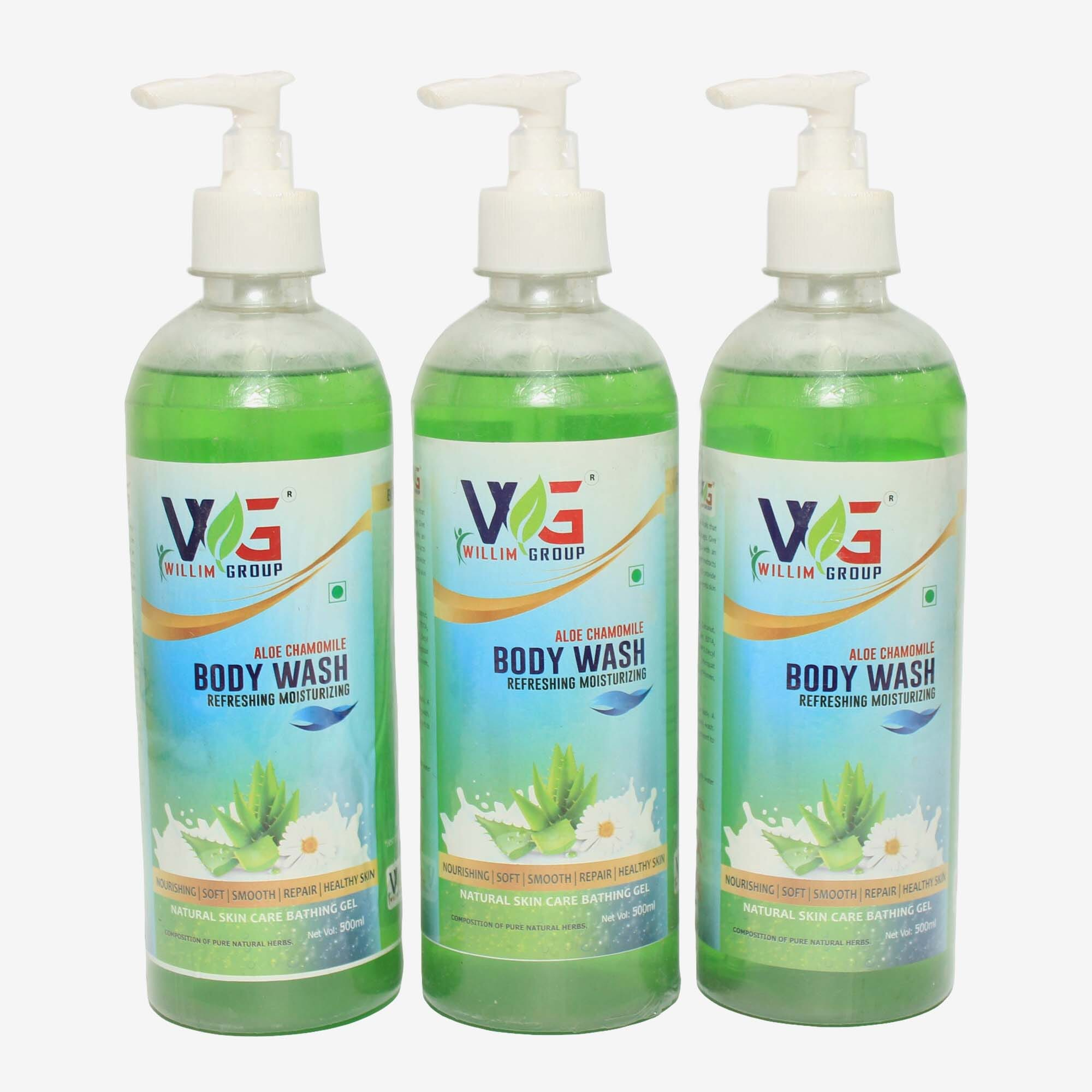 Set Of 3 Willim Group Aloe Chamomile Body Wash Refreshing Moisturizing 500ml