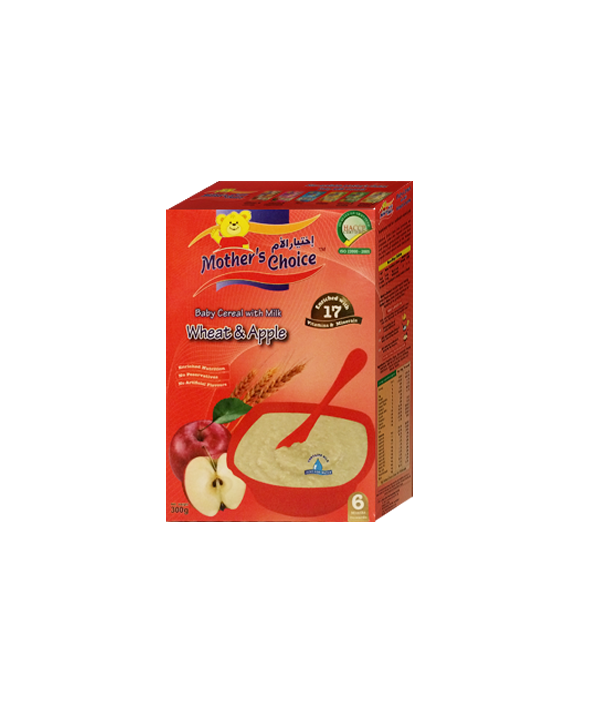 Mother's Choice Baby Wheat And Apple Cereals with Milk 300 g in Box