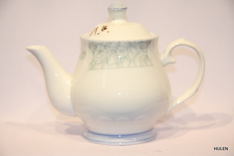 Laughing Buddha - White Ceramic Teapot