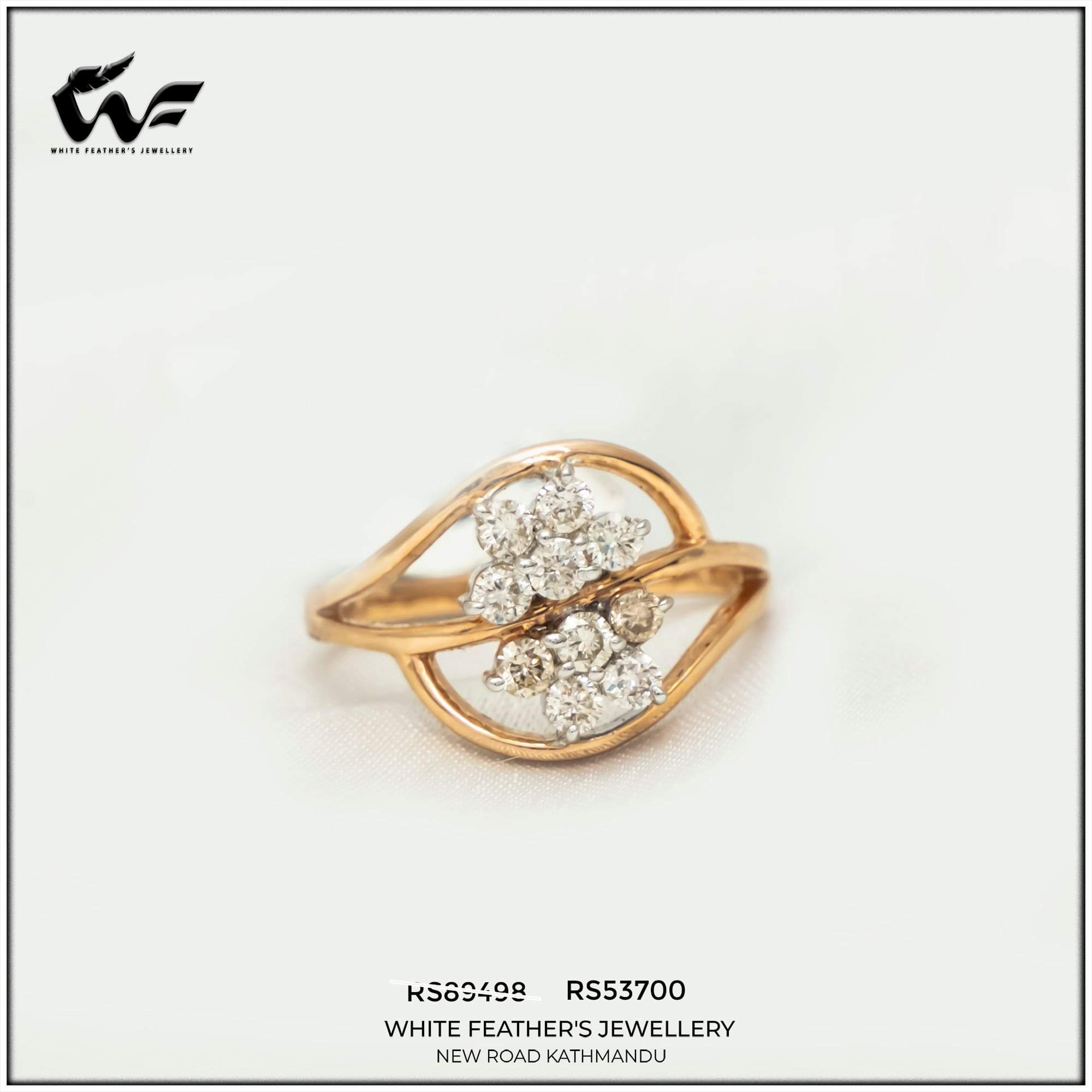 White Feathers Jewellery Birste Vintage Diamond Ring For Women