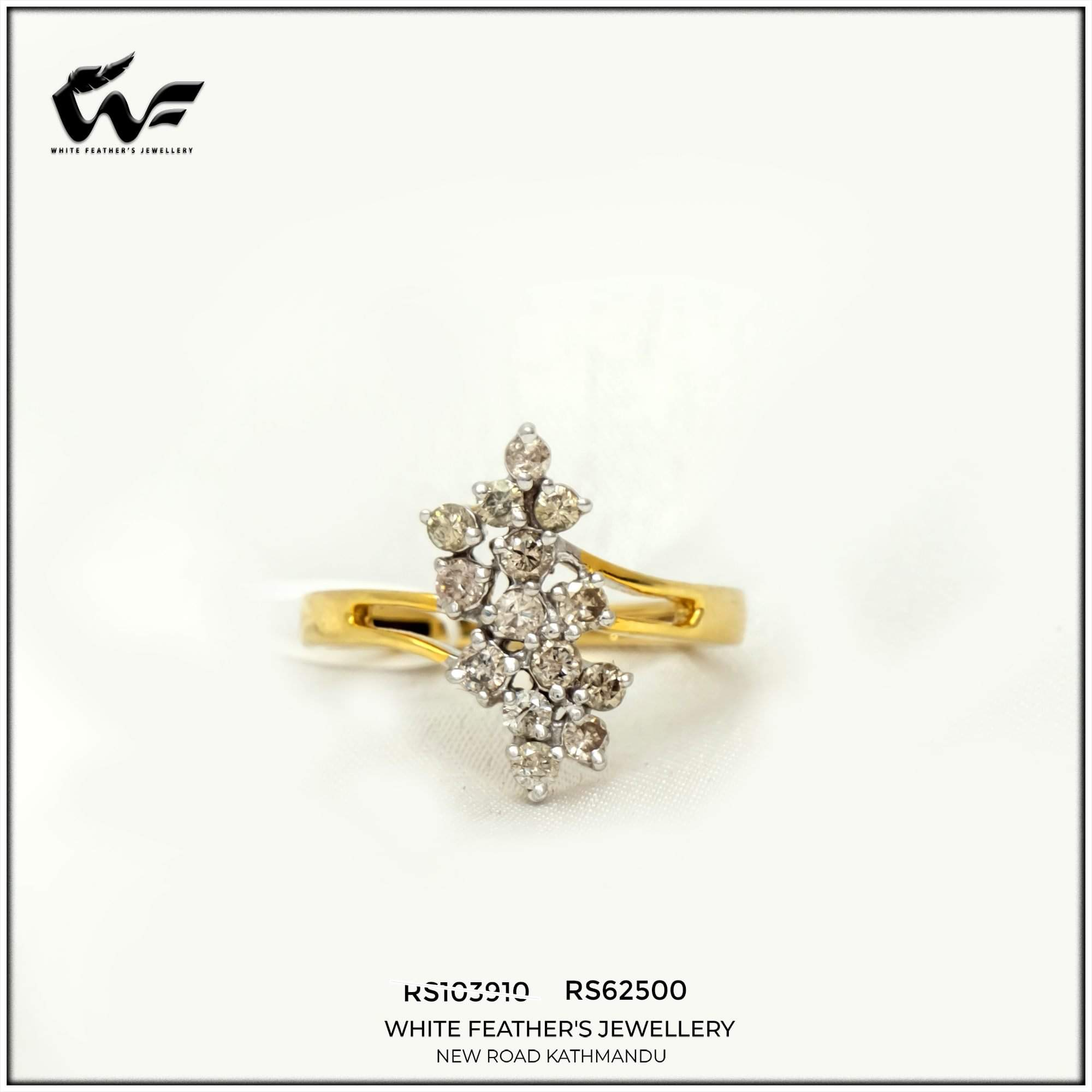 White Feathers Jewellery Kiara Cluster Diamond Ring