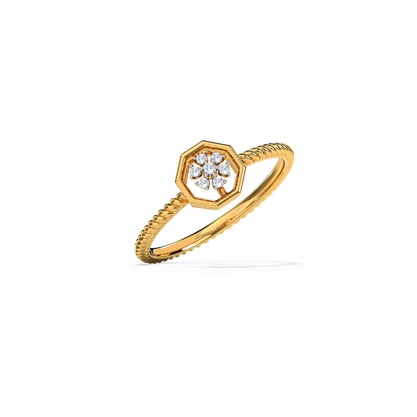 White Feathers Florid Cluster Diamond Ring for women