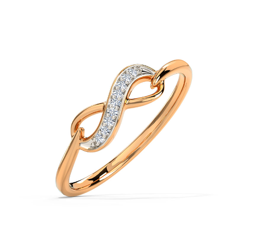 White Feathers Gleaming Infinity Diamond Ring for women