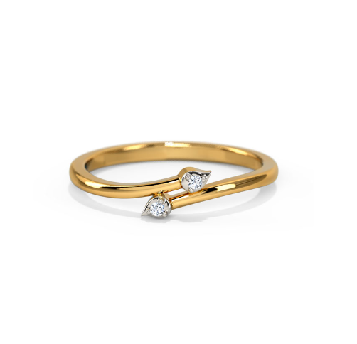 White feather's Duo Leaf Diamond Ring for Women