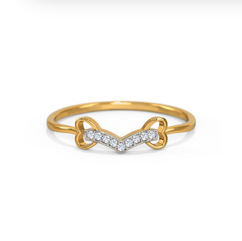 White feathers Victory Heart Diamond Ring for Women
