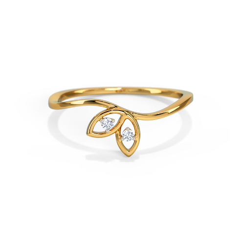 White feathers Maisie Diamond Ring for Women