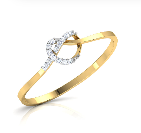 White feathers Silvia Love Knot Diamond Ring for Women