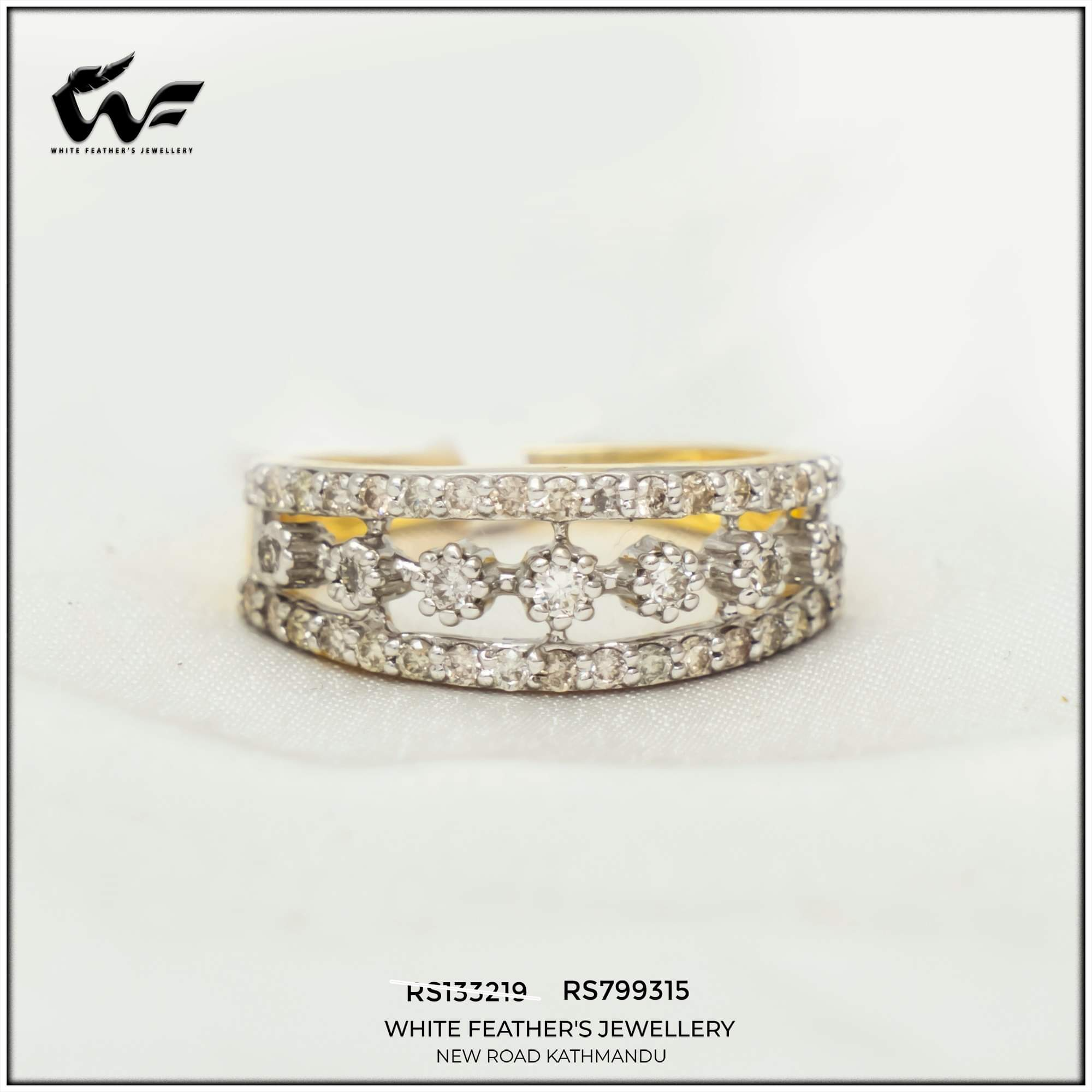 White Feathers Jewellery Florence Diamond Ring For Women