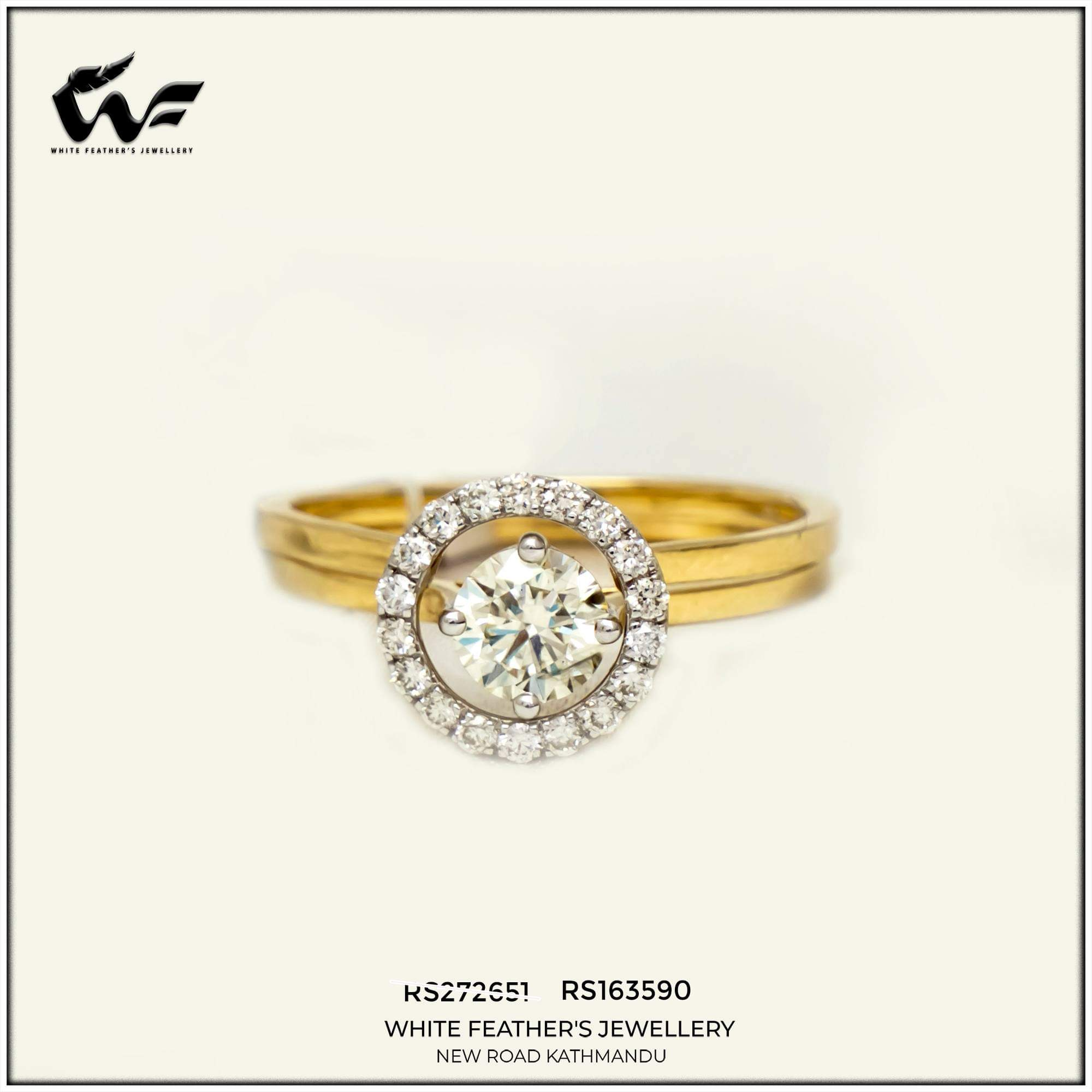 White Feathers Jewellery Orbital Orb Diamond Ring For Women