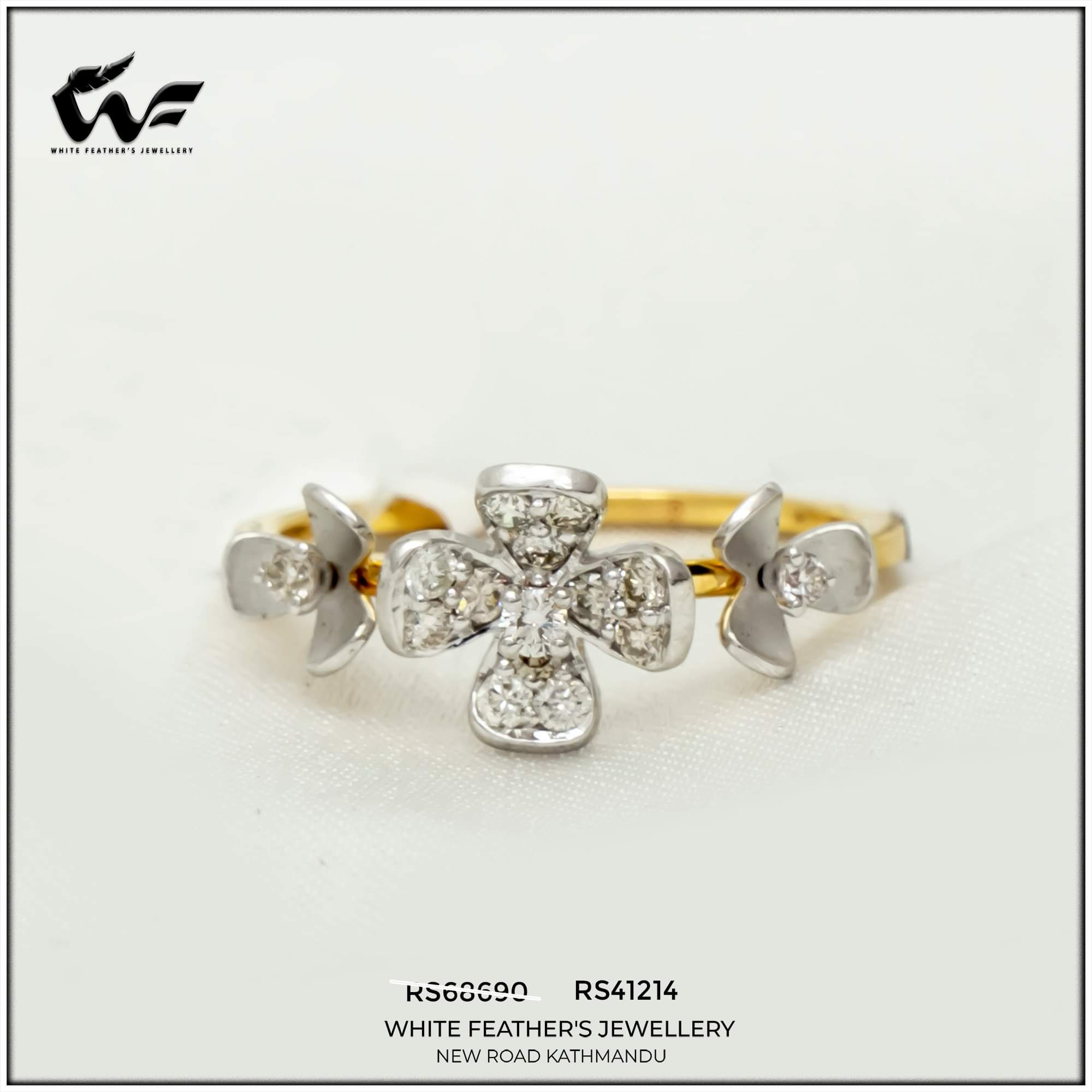 White Feathers Jewellery Vintage & Antique Floret Diamond Ring