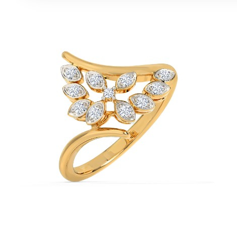 White feather's Brilliant Petals Diamond Ring for Women