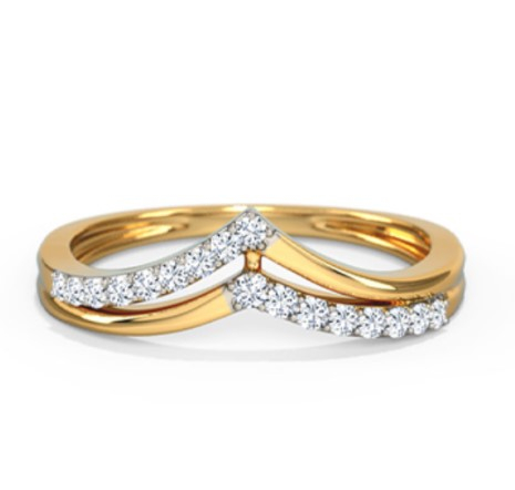 White Feather's Classic Duo V Diamond Ring