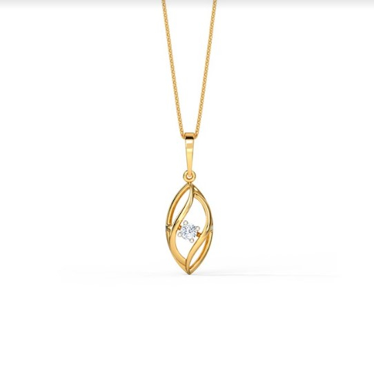 White Feathers Delicate Waves Diamond Pendant for women